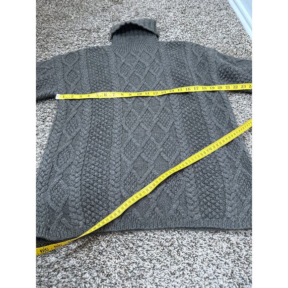 J Crew Womens Cable Knit 100% Wool Tunic Sweater Sz S Fisherman Turtle Neck - Picture 5 of 7